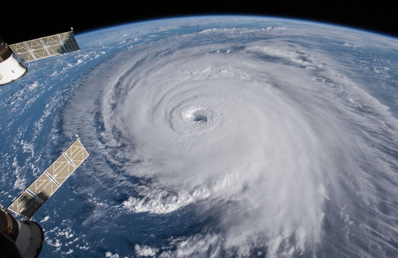 Una tormenta tropical vista desde el espacio