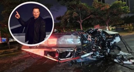 A Tesla Cybertruck crashes while using autopilot