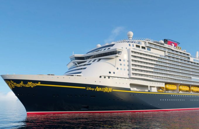 Image of a cruise ship sailing through the sea