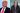 Trump in an elegant suit looking angrily to the side, while actress Rosie smiles as she looks at the camera
